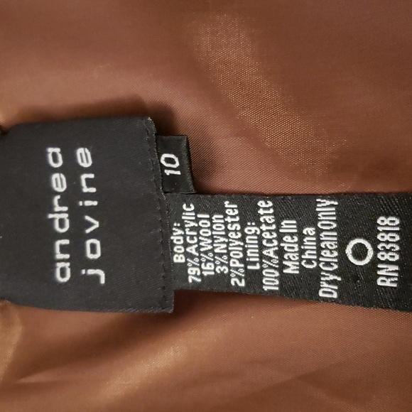 ANDREA JOVINE size 10 incredible blazer brown cream and gold - Picture 6 of 6